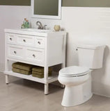 Bemis/Church 600E4-000 Ashland Round Whisper Close Wood Closed Front With Cover Toilet Seat With Easy Clean & Change Hinge White