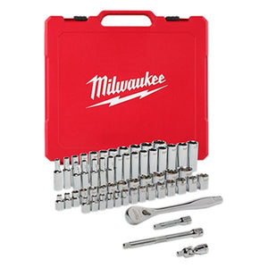 Milwaukee 48-22-9008  3/8 In Drive 56Pc Ratchet & Socket Set (SAE & Metric) 