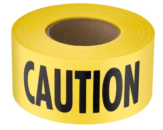 Milwaukee 71-1001 Yellow Caution Barricade Tape (3 in x 1000 ft Roll)