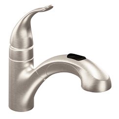 Moen 67315SRS Integra One Handle Low Arc Pullout Spray Kitchen Faucet Spot Resist Stainless Steel