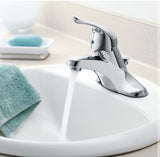 Moen L64621 Chateau Single Handle Centerset Bathroom Faucet With 50/50 Drain Chrome